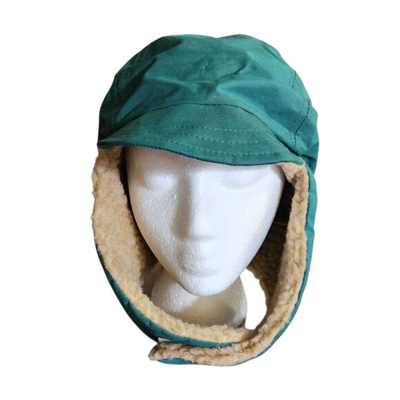 Vintage Columbia Trapper Hat Gore-Tex Cap Green Sherpa Lined Ear Flaps Size S/M - Picture 3 of 14